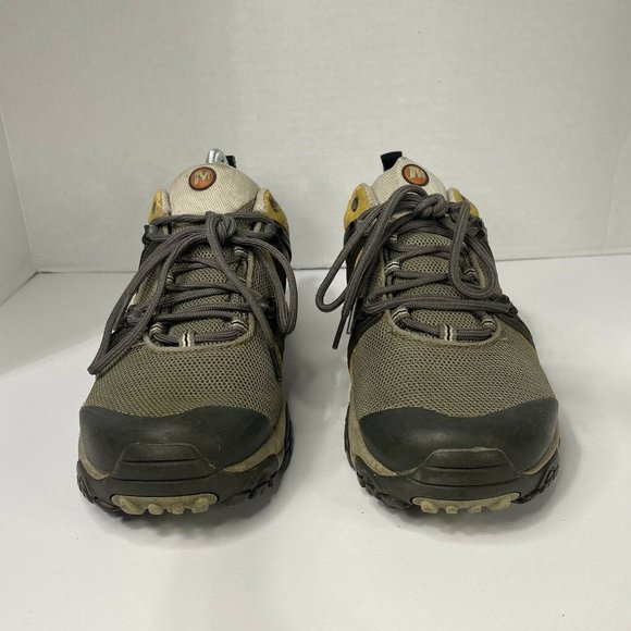 Merrell Reactor Ventilator Hiking Shoe Continuum Mens 8.5 Yellow Charcoal Vibram - Picture 3 of 9